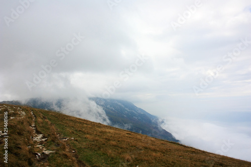Clouds over the mountains of Monte Baldo, Italy