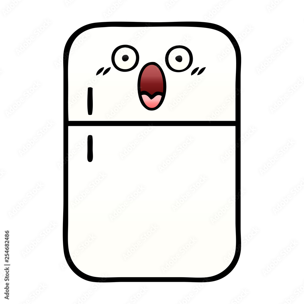 gradient shaded cartoon fridge freezer gradient shaded cartoon fridge freezer