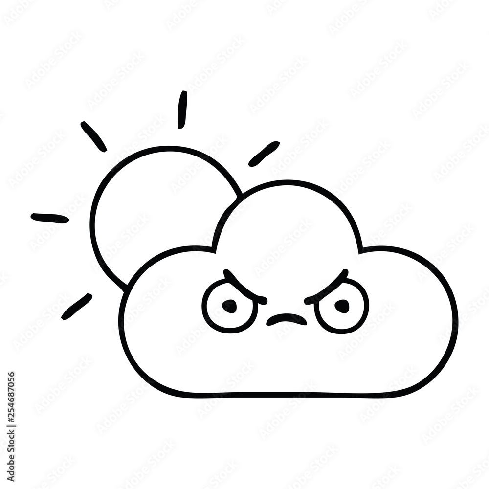 line drawing cartoon sunshine and cloud line drawing cartoon sunshine and cloud