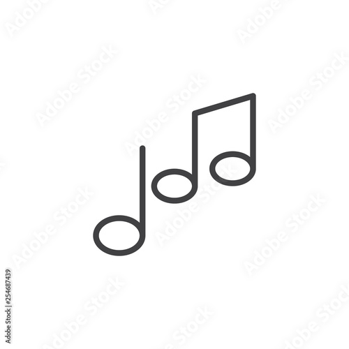 Music note line icon. linear style sign for mobile concept and web design. Musical notes outline vector icon. Symbol, logo illustration. Pixel perfect vector graphics