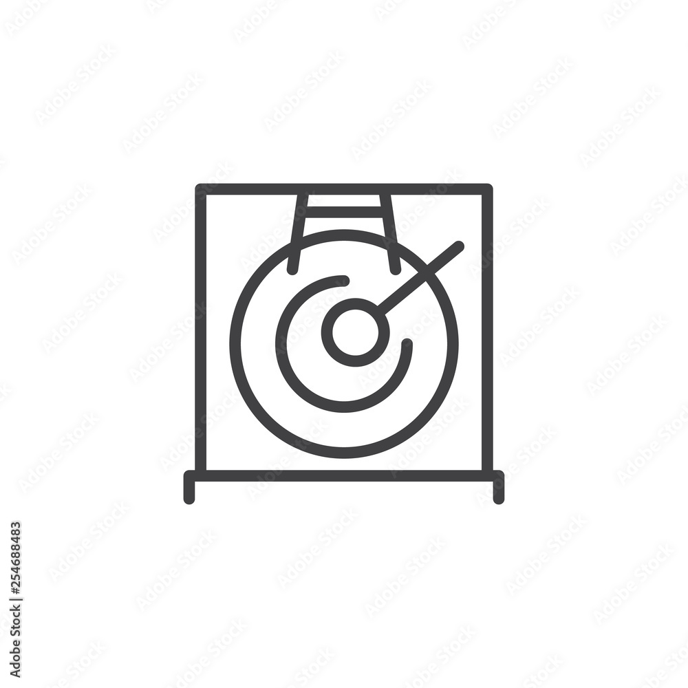 Gong and drumstick line icon. linear style sign for mobile concept and web design. Gong and mallet outline vector icon. Symbol, logo illustration. Pixel perfect vector graphics Gong and drumstick line icon. linear style sign for mobile concept and web design. Gong and mallet outline vector icon. Symbol, logo illustration. Pixel perfect vector graphics