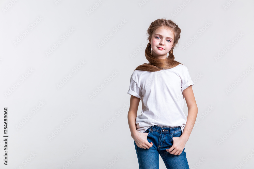 Self-conscious good-looking young lady working as professional model Self-conscious good-looking young lady working as professional model