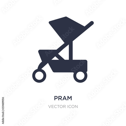 pram icon on white background. Simple element illustration from Transport concept.