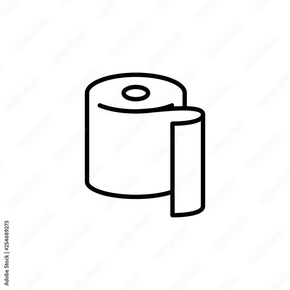 Toilet paper icon. Bathroom sign Toilet paper icon. Bathroom sign