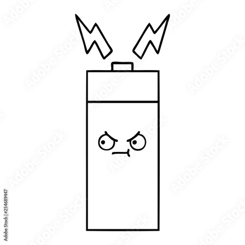 line drawing cartoon battery
