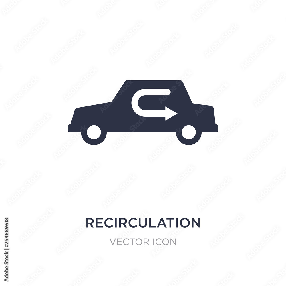 recirculation icon on white background. Simple element illustration from Transport concept.