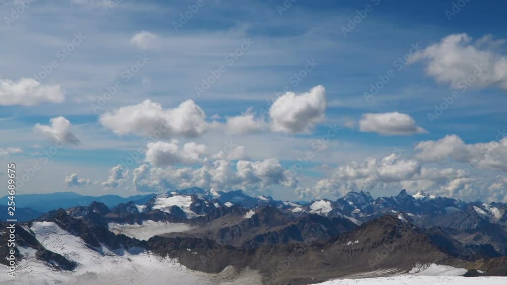 Aerial landscape view of the canyon river at Caucasus mountains near mount Elbrus - the highest peak in Europe Aerial landscape view of the canyon river at Caucasus mountains near mount Elbrus - the highest peak in Europe