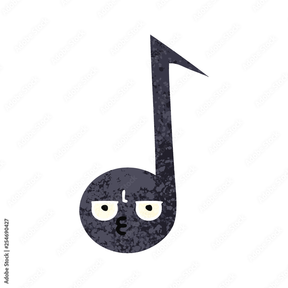 retro illustration style cartoon musical note retro illustration style cartoon musical note