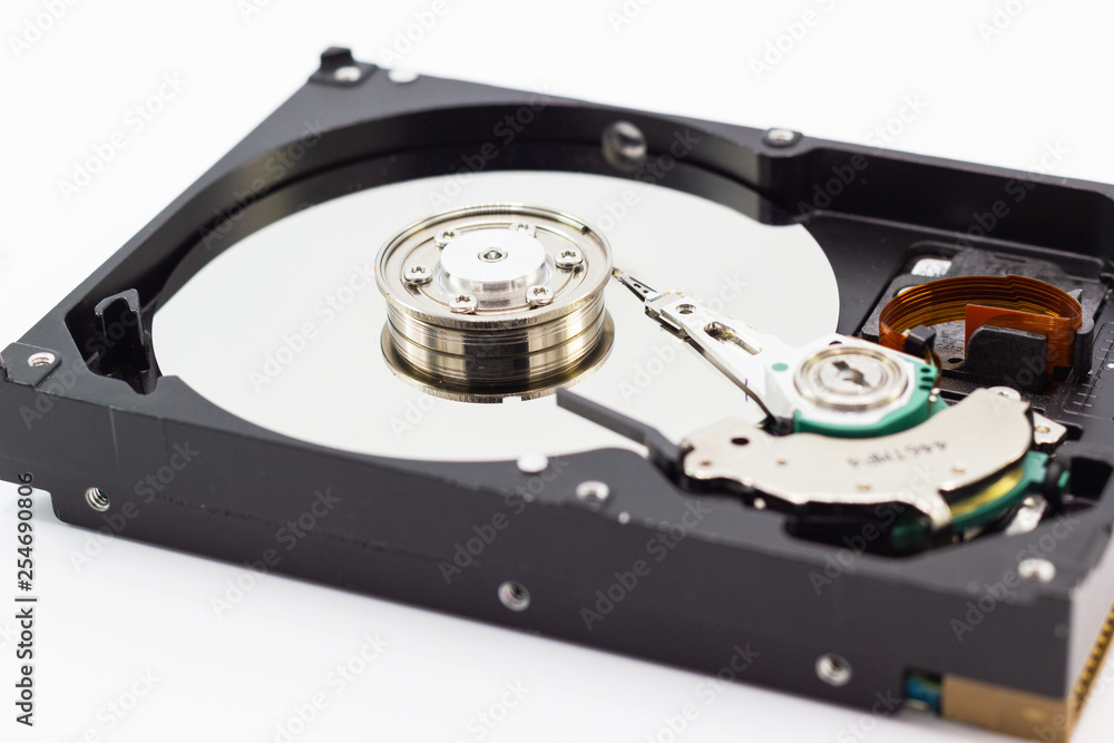 Hard disk drive for computer data storage technology HDD isolated with white background Hard disk drive for computer data storage technology HDD isolated with white background