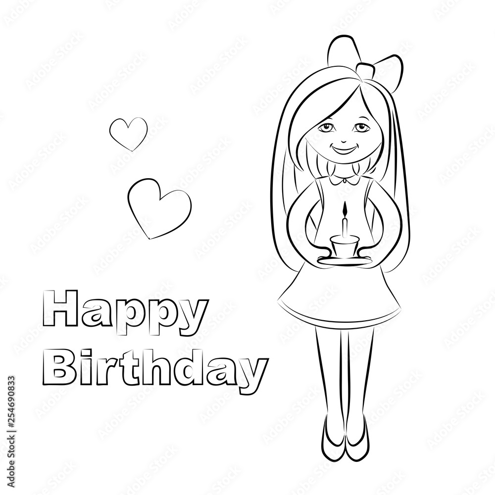 Obraz premium Cute girl illustration