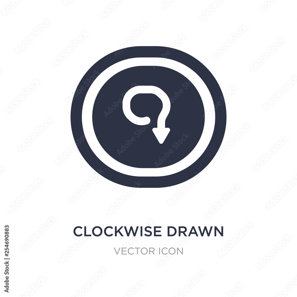 clockwise drawn arrow icon on white background. Simple element illustration from UI concept. clockwise drawn arrow icon on white background. Simple element illustration from UI concept.
