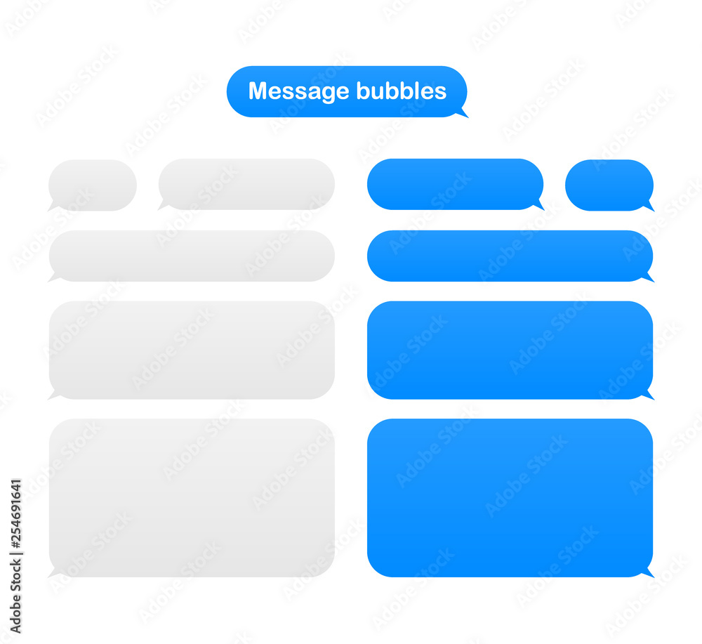 Message bubbles design template for messenger chat. Vector illustration. Message bubbles design template for messenger chat. Vector illustration.
