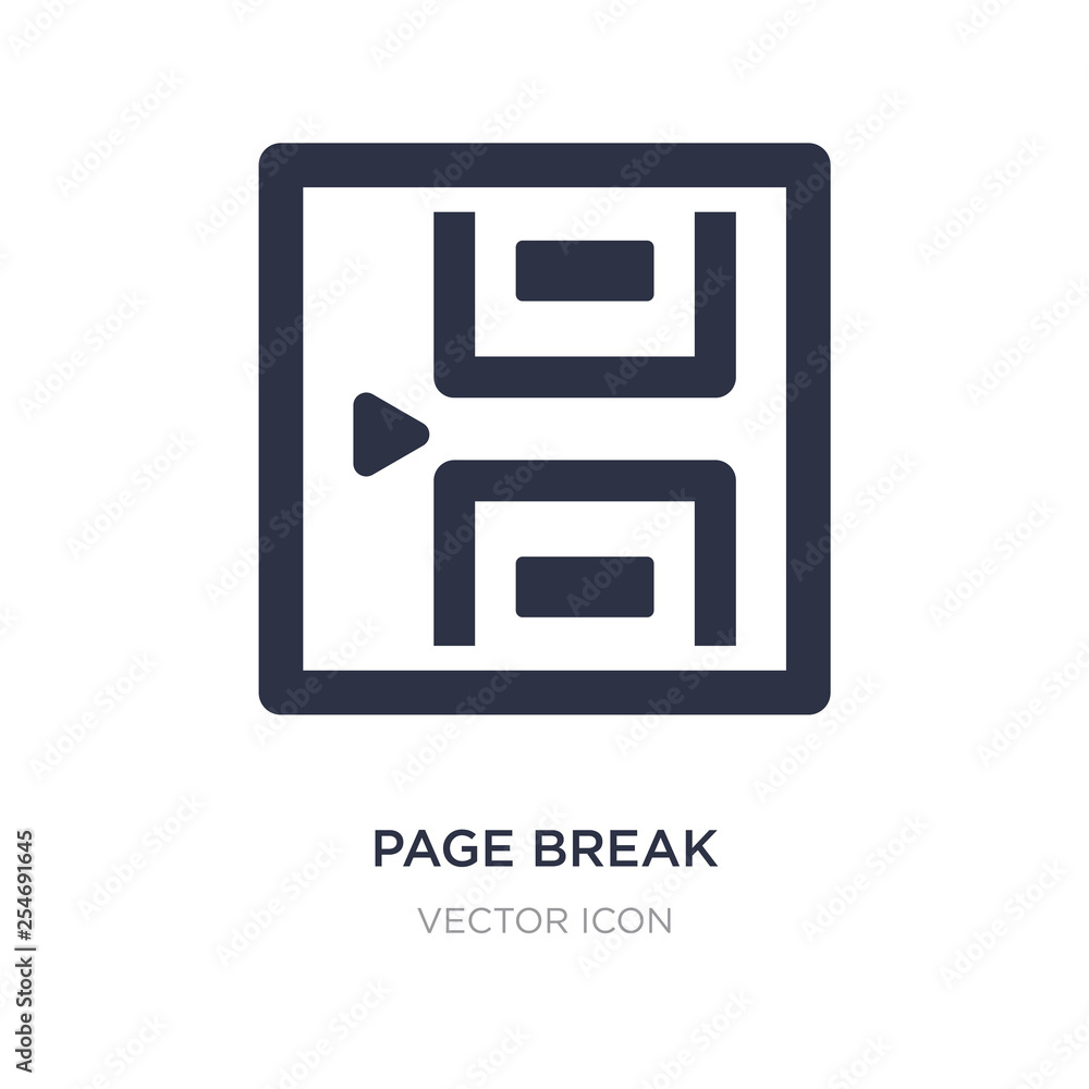 page break icon on white background. Simple element illustration from UI concept. page break icon on white background. Simple element illustration from UI concept.
