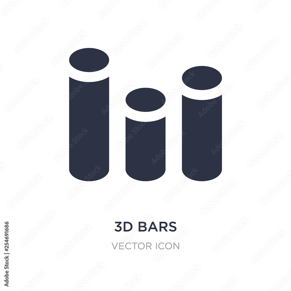 3d bars icon on white background. Simple element illustration from UI concept.