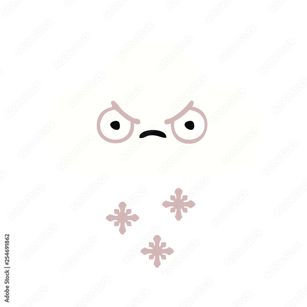 Fototapeta premium flat color retro cartoon snow cloud