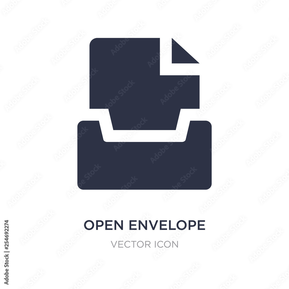 open envelope icon on white background. Simple element illustration from UI concept.