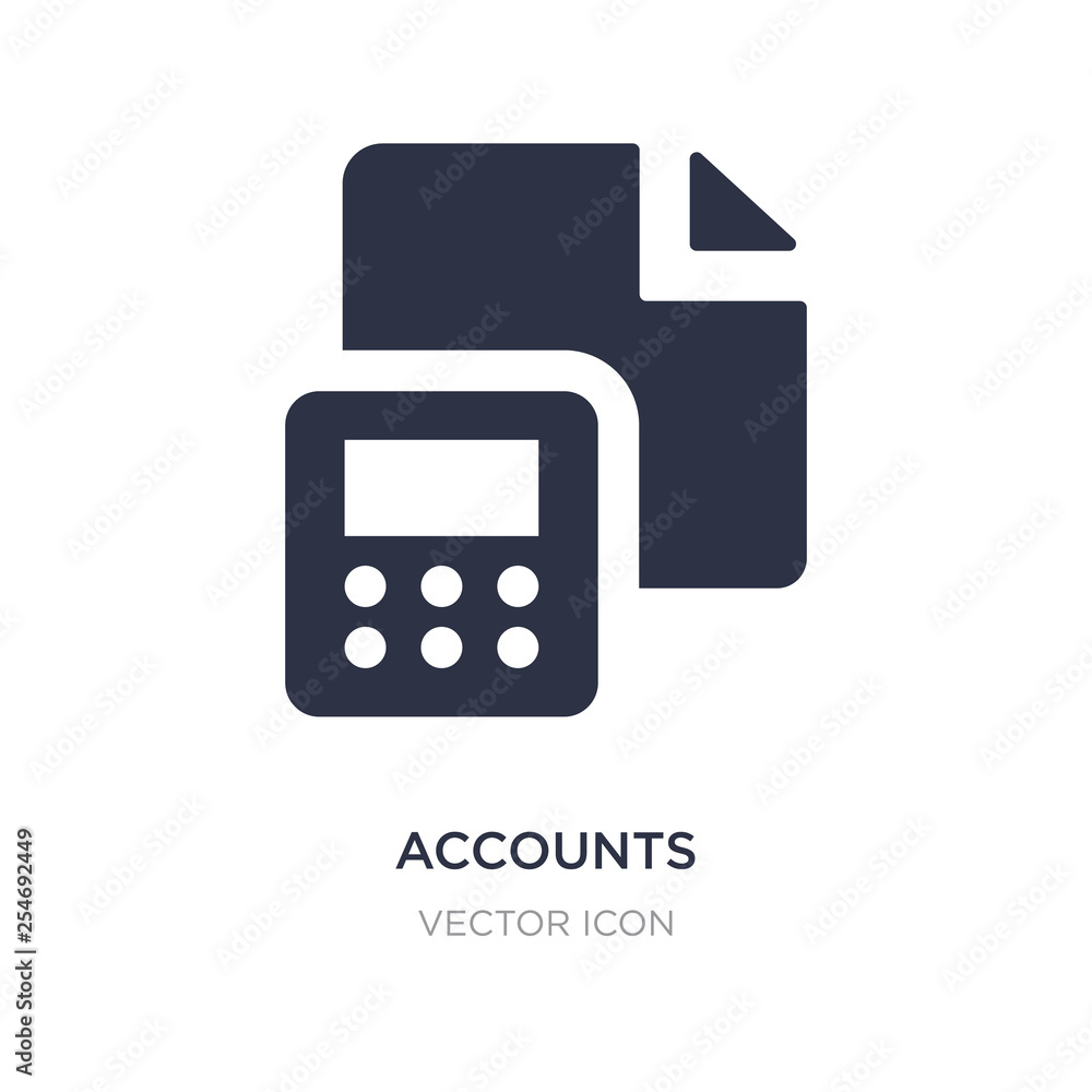 accounts icon on white background. Simple element illustration from UI concept. accounts icon on white background. Simple element illustration from UI concept.