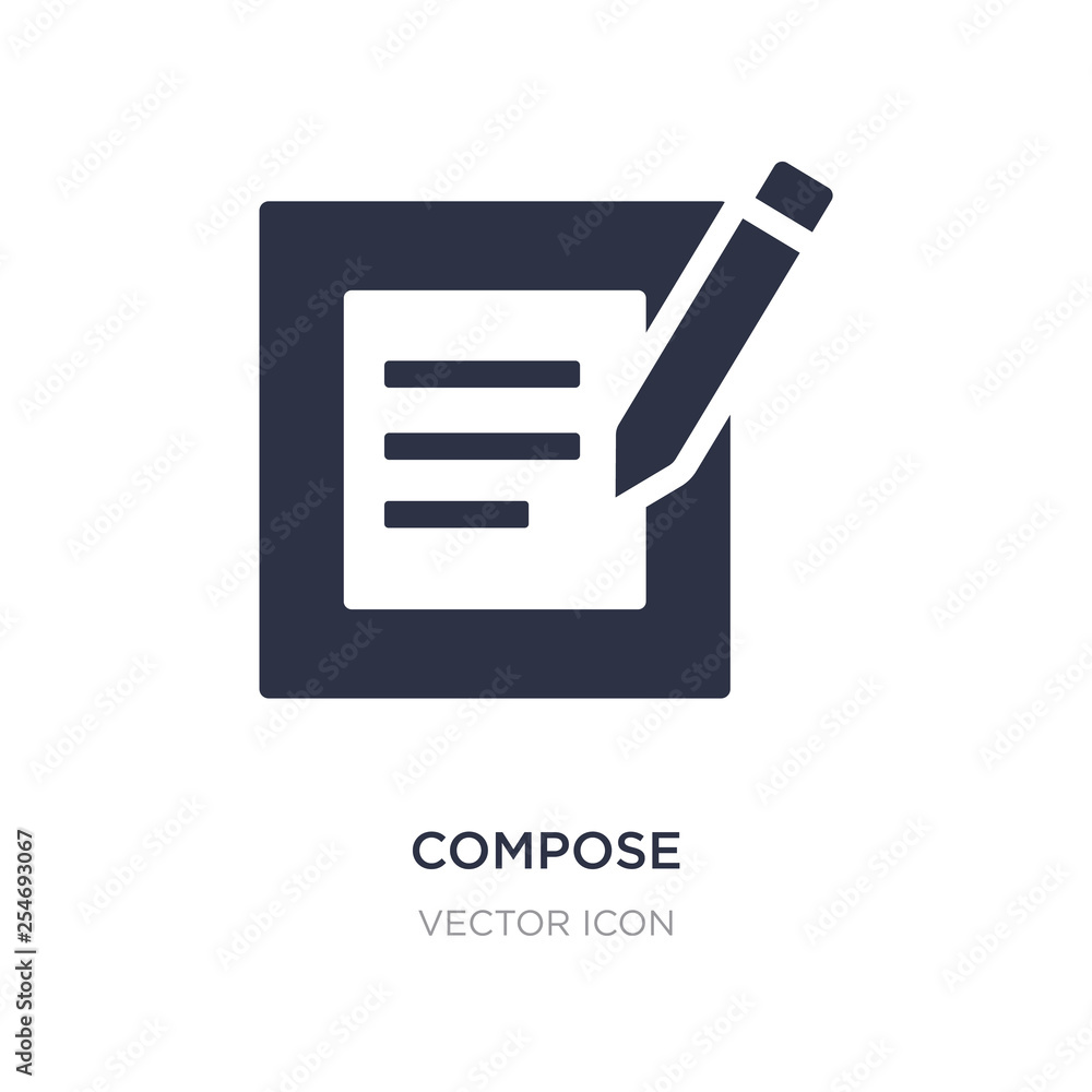 compose icon on white background. Simple element illustration from UI concept. compose icon on white background. Simple element illustration from UI concept.