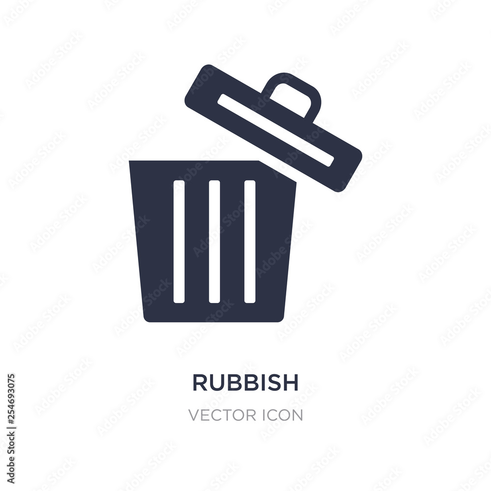 rubbish icon on white background. Simple element illustration from UI concept.