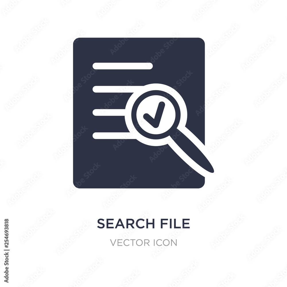 search file icon on white background. Simple element illustration from UI concept. search file icon on white background. Simple element illustration from UI concept.