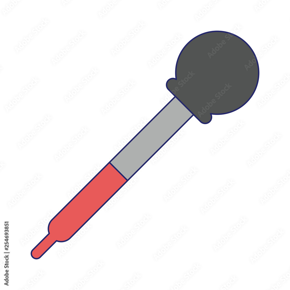 Medical dropper utensil isolated blue lines Medical dropper utensil isolated blue lines