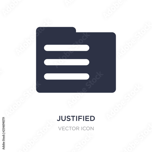 justified icon on white background. Simple element illustration from UI concept.