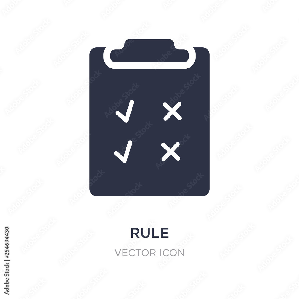 rule icon on white background. Simple element illustration from UI concept. rule icon on white background. Simple element illustration from UI concept.