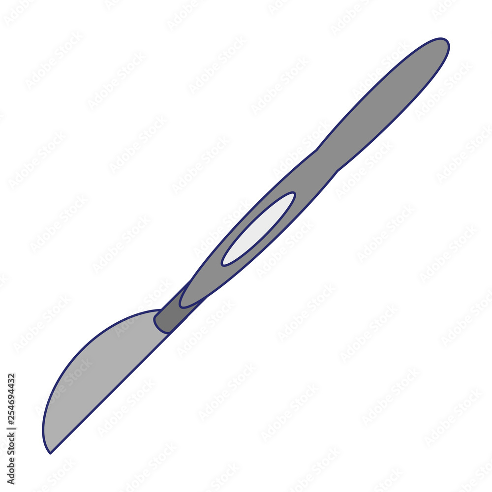 Fototapeta premium surgical knife medical utensil blue lines