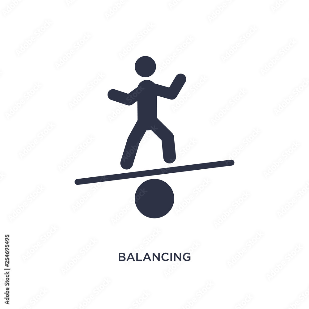 balancing icon on white background. Simple element illustration from activity and hobbies concept.