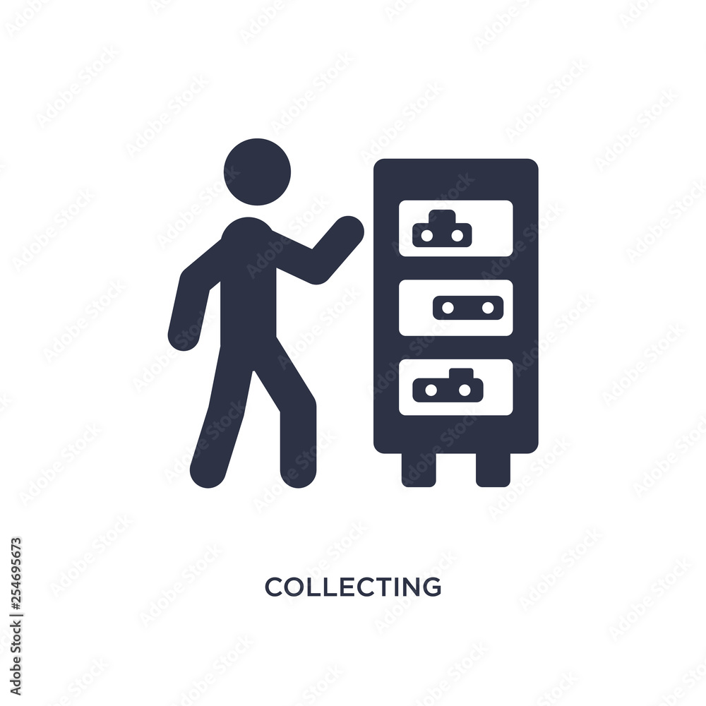 collecting icon on white background. Simple element illustration from activity and hobbies concept.