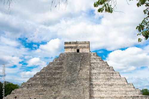 Old Ancient Mayan Ruins of Chichen Itza famous and popular place in Mexico, Seven Wonders of The World 