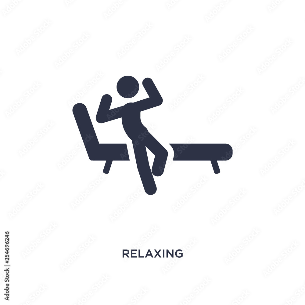 relaxing icon on white background. Simple element illustration from activity and hobbies concept. relaxing icon on white background. Simple element illustration from activity and hobbies concept.