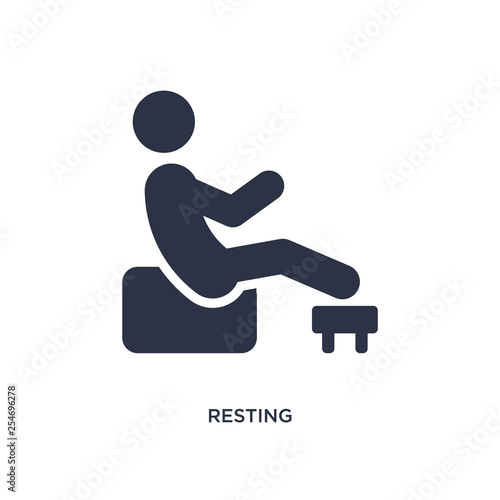 resting icon on white background. Simple element illustration from activity and hobbies concept.