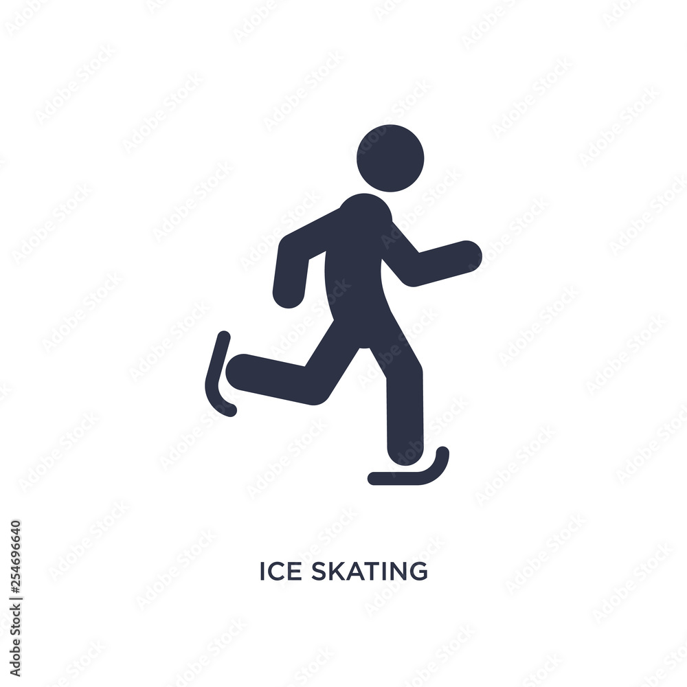 ice skating icon on white background. Simple element illustration from activities concept.