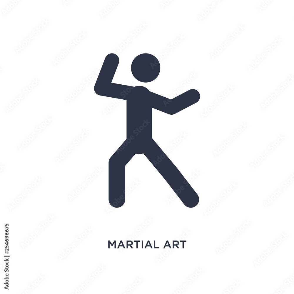martial art icon on white background. Simple element illustration from activities concept.