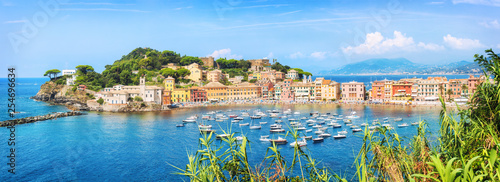 panorama of Bay of Silence, Sestri Levante, Liguria, Italy