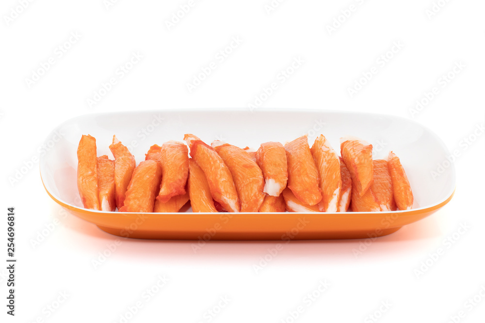 crab sticks isolated on white background crab sticks isolated on white background