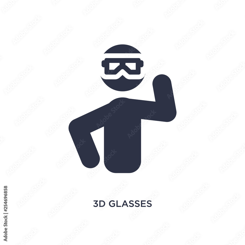 3d glasses icon on white background. Simple element illustration from outdoor activities concept. 3d glasses icon on white background. Simple element illustration from outdoor activities concept.