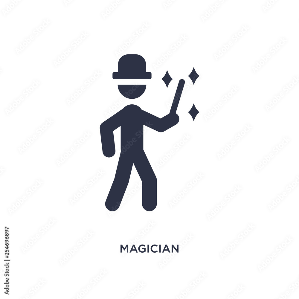 magician icon on white background. Simple element illustration from outdoor activities concept.