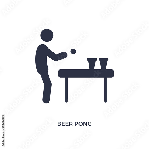 beer pong icon on white background. Simple element illustration from activities concept.