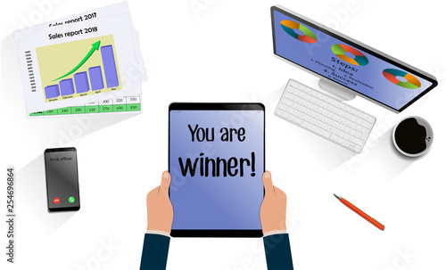 win; winner; you; business; success; successful; congrats; competition; announcement; happy; triumph; concept; congratulations; cheerful; corporate; team; positive; achievement; champion; respect; con