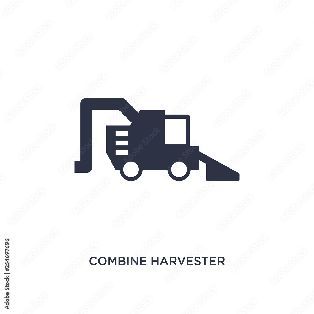combine harvester icon on white background. Simple element illustration from agriculture farming and gardening concept. combine harvester icon on white background. Simple element illustration from agriculture farming and gardening concept.