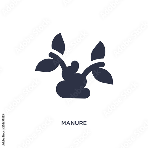 manure icon on white background. Simple element illustration from agriculture farming and gardening concept.