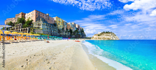 Fototapeta Naklejka Na Ścianę i Meble -  Best beaches of Italy and beautiful towns- Tropea in Calabria
