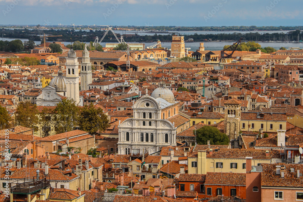 Beautiful view from above on the city of Venice (Italy)