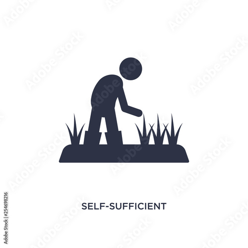 self-sufficient icon on white background. Simple element illustration from agriculture farming and gardening concept.
