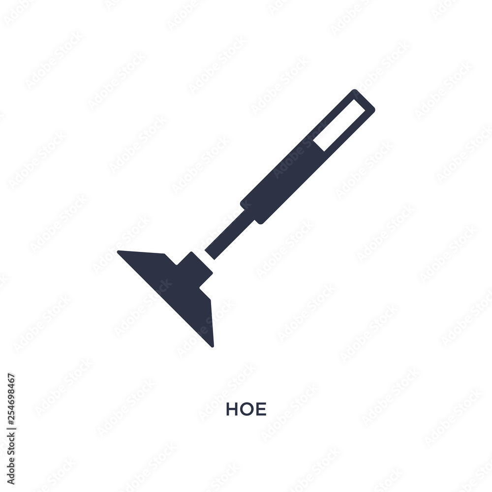 hoe icon on white background. Simple element illustration from farming and gardening concept.