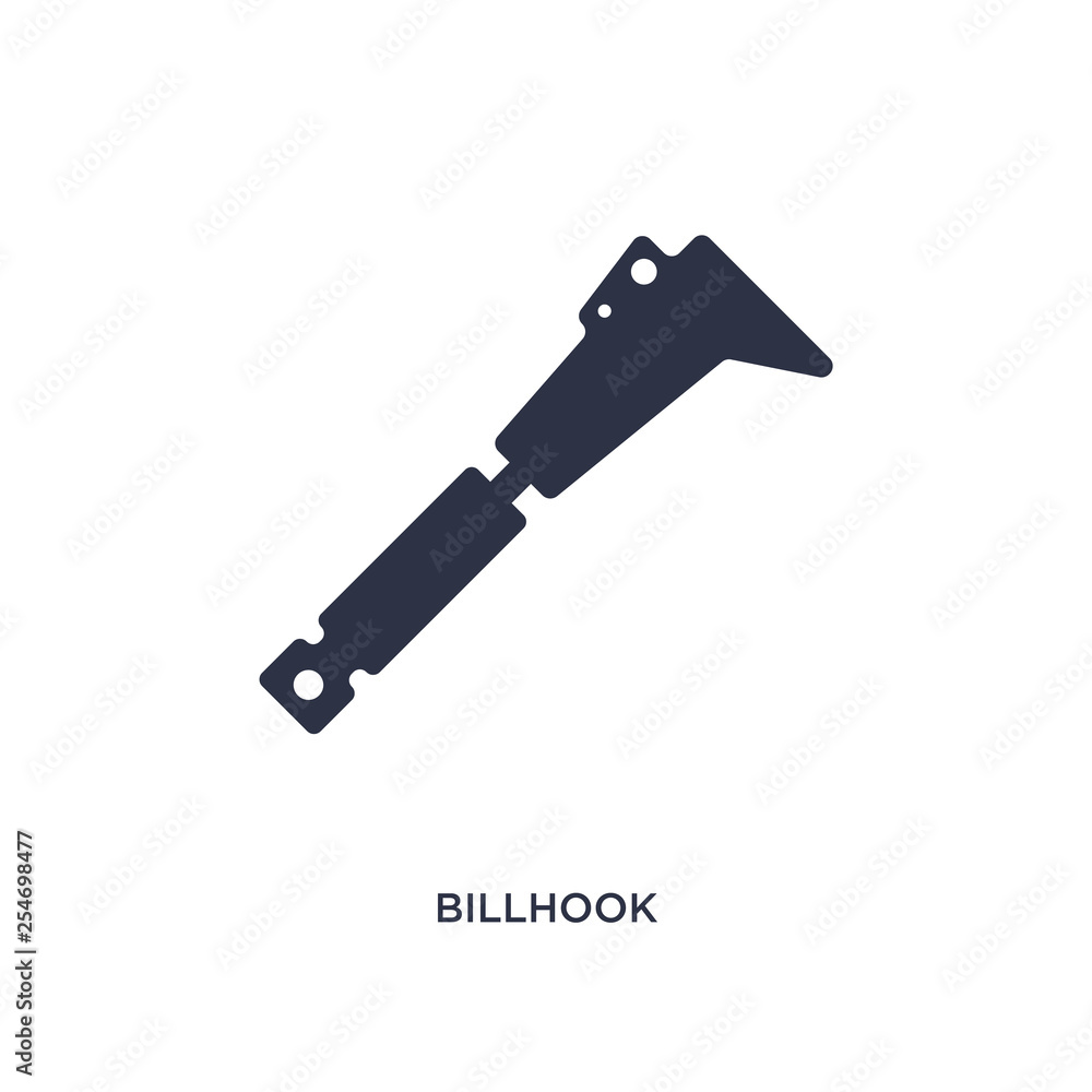 billhook icon on white background. Simple element illustration from farming and gardening concept. billhook icon on white background. Simple element illustration from farming and gardening concept.