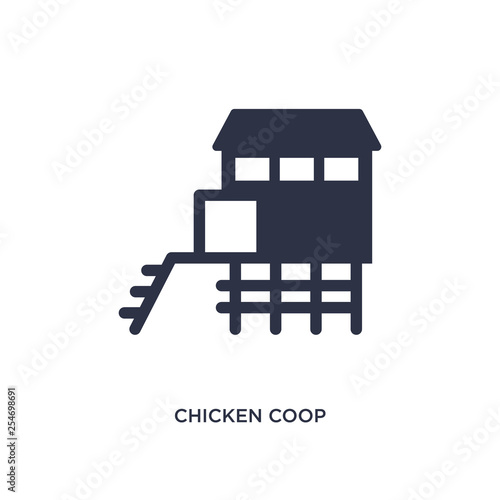 chicken coop icon on white background. Simple element illustration from farming concept.
