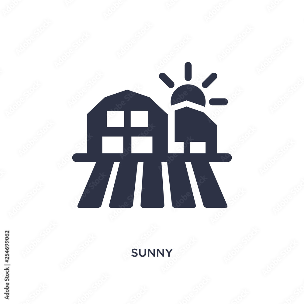 Naklejka premium sunny icon on white background. Simple element illustration from farming concept.